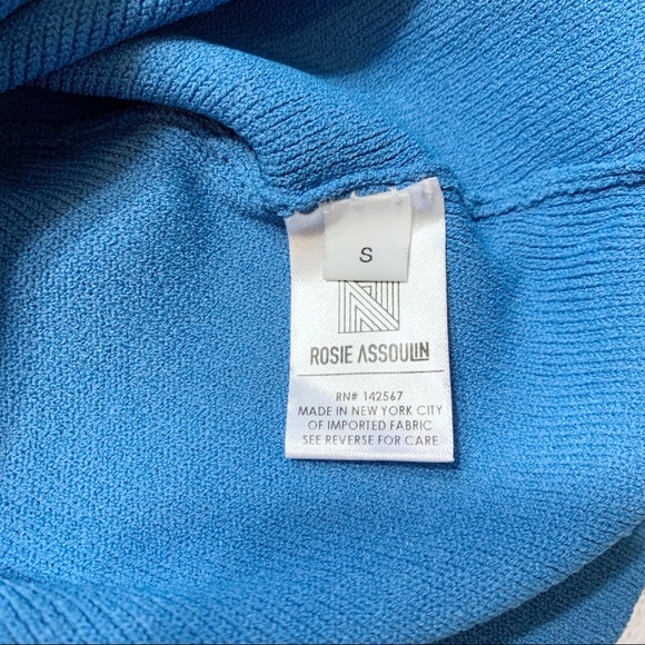 Rosie Assoulin NWT Tie Neck Knit Top Cornflower Blue - Picture 8 of 11